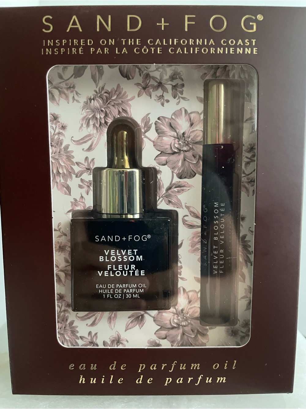 NWT SAND + FOG Velvet Blossom Oil Dropper & Oil Roller Gift Set - 30 ML & 10 ML